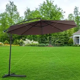 Зонт садовый 3х3х2.5 м, коричневый, со стальной опорой, Green Days, Laguna