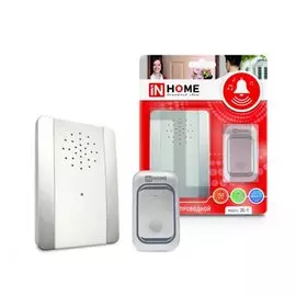 Звонок беспроводн. ЗБ-9, регулировка звука, подсвета, 150м, IP44, СЕРЕБРЯНО-БЕЛЫЙ IN HOME