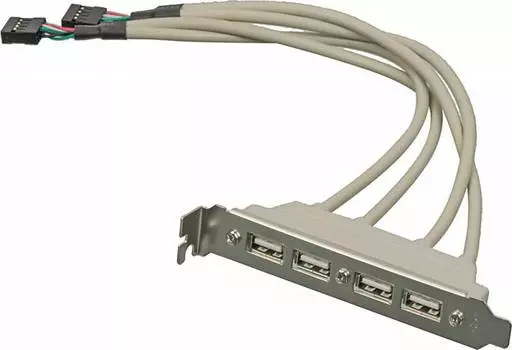 Адаптер USB Bracket, 4xUSB2.0, Bulk (asia bracket usb 2.0 4 port)