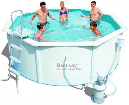 Бассейн Bestway каркасный металл 10990л d360см серый (56574 BW)