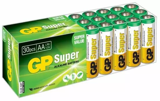 Батарейка AA GP Super Alkaline 15A LR6, в комплекте 30шт. (GP 15A-B30)
