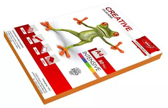 Бумага Creative A4 БИPR-100ОР 80г/м2 100л., оранжевый интенсив