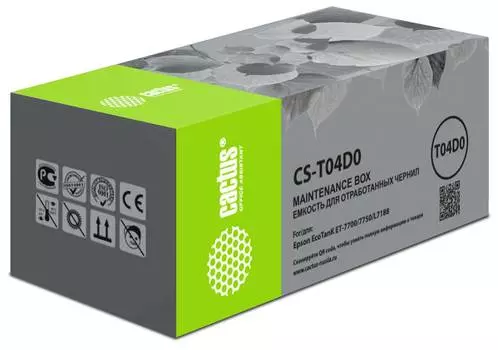 Бункер Cactus CS-T04D0 для Epson L7160/7180 (t04d0 емкость для отработанных чернил)