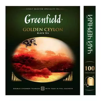 Чай Greenfield Golden Ceylon черный 100пак. карт/уп. (0581-09)
