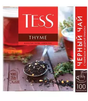 Чай Tess Thyme черный чабрец/цедра лимона 100пак. 150гр карт/уп. (1185-09)
