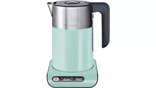 Чайник электрический Bosch TWK8612P серебристый/фисташковый, нержавеющая сталь/пластик