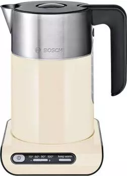 Чайник электрический Bosch TWK8617P бежевый/серебристый, нержавеющая сталь