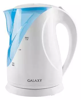 Чайник электрический Galaxy GL 0202 белый/голубой, пластик (ГЛ0202)