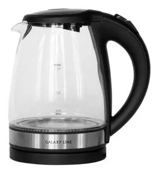 Чайник электрический Galaxy Line GL 0560 черный/серебристый, стекло (ГЛ0560ЛЧЕРН)