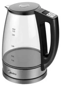 Чайник электрический Midea MK-8009 серебристый/черный, стекло