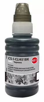 Чернила Cactus CS-I-CLI451BK черный фл. 100мл для Canon Pixma iP6840/iP7240/iP8740/iX6840/MG5440