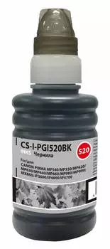 Чернила Cactus CS-I-PGI520BK черный фл. 100мл для Canon Pixma MP540/MP550/MP620/MP630/MP640