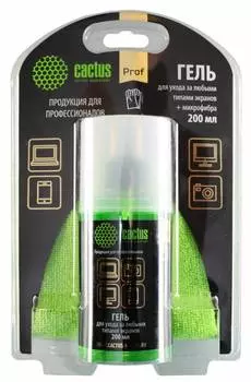 Чистящий набор (салфетки + гель) Cactus CS-S3004BL