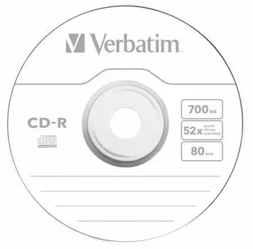 Диск CD-R Verbatim 700Mb 52x (bulk 10шт) (43725)