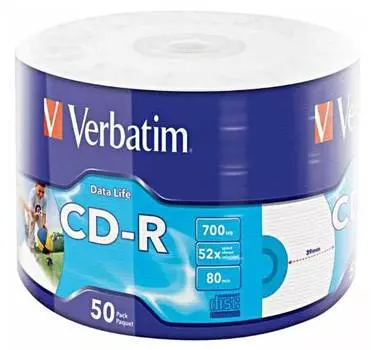 Диск CD-R Verbatim 700Mb 52x (bulk 50шт) (43794)