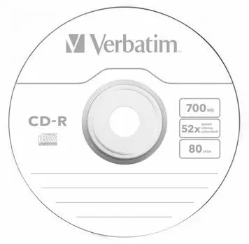 Диск CD-R Verbatim 700Mb 52x (cake box 10шт) (43437)