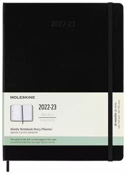 Еженедельник Moleskine Academic WKNT, датированный на 18 месяцев, черный (dhb18wn4) (плохая упаковка)