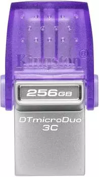 Флешка Kingston DataTraveler microDuo 3C 256ГБ USB3.0 фиолетовый (DTDUO3CG3/256GB)