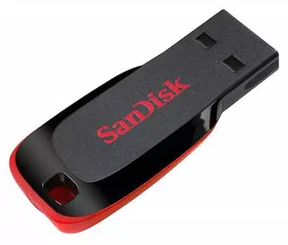 Флешка Sandisk Cruzer Blade 128ГБ USB2.0 черный/красный (SDCZ50-128G-B35)