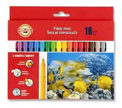Фломастеры для ретуширования мебели и полов Koh-I-Noor Fish 1002 18цв. (771002AH05KS)