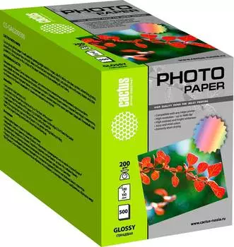 Фотобумага Cactus CS-GA6200500 A6 200г/м2 500л., белый
