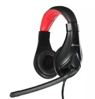 Гарнитура Оклик HS-L100, черный/красный (359485)