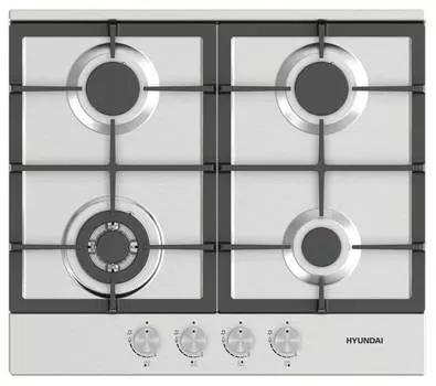 Газовая варочная поверхность Hyundai HHG 6434 IX нержавеющая сталь