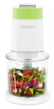 Измельчитель электрический Kitfort КТ-1378 белый/зеленый