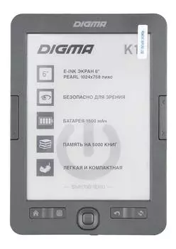 Электронная книга 6" Digma K1 темно-серый