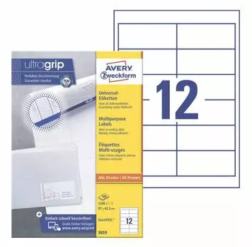 Этикетки Avery Zweckform 3659 A4 70г/м2 100л., белый