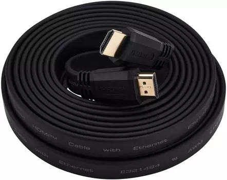 Кабель Buro HDMI 1.4 HDMI 19M-19M V1.4 FL HDMI (m)/HDMI (m), ver 1.4, 5м.