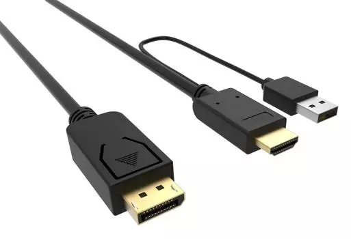 Кабель Buro HDMI-DP-2M HDMI (m)/DisplayPort (m), 2м.