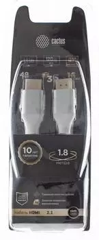 Кабель Cactus CS-HDMI.2.1-1.8 HDMI (m)/HDMI (m), ver 2.1, 1.8м.