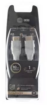Кабель Cactus CS-HDMI.2.1-1 HDMI (m)/HDMI (m), ver 2.1, 1м.