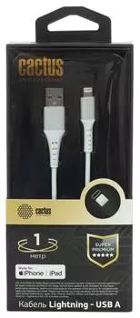 Кабель Cactus CS-LG.USB.A-1 USB (m)-Lightning (m) 1м