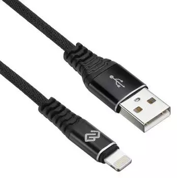 Кабель Digma USB (m)-Lightning (m) 2м (light-2m-braided-blk)