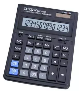 Калькулятор бухгалтерский Citizen SDC-554 S черный (sdc-554s)