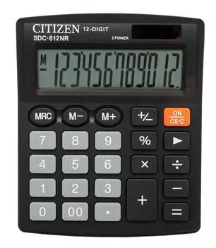 Калькулятор бухгалтерский Citizen SDC-812NR черный