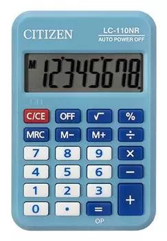 Калькулятор карманный Citizen Cool4School LC-110NRBL голубой