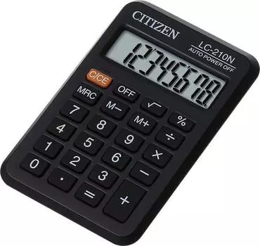 Калькулятор карманный Citizen LC210NR черный