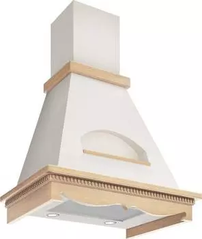 Каминная вытяжка Elikor Бельведер 90П-650-П3Д бежевый/дуб неокрашенный (кв ii м-650-90-343)