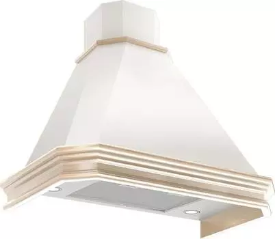 Каминная вытяжка Elikor Пергола 90П-650-П3Д бежевый/дуб неокрашенный (кв ii м-650-90-351)