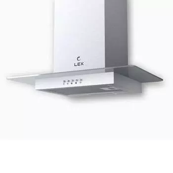 Каминная вытяжка Lex Apollo N 600 IX нержавеющая сталь/стекло прозрачное (chat000040)