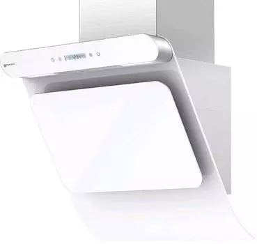 Каминная вытяжка Shindo Arktur 60 W/WG 3ETC нержавеющая сталь/белое стекло (19345)