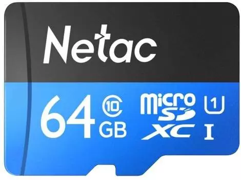 Карта памяти microSDXC 64ГБ Class10 Netac P500 (nt02p500stn-064g-r)