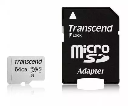 Карта памяти microSDXC 64ГБ Class10 Transcend (ts64gusd300s-a)