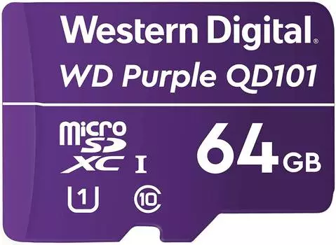 Карта памяти microSDXC 64ГБ Class10 WD Purple (wdd064g1p0c)