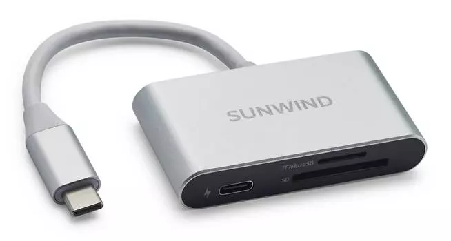 Картридер Type C SunWind SW-CR051-S серебристый