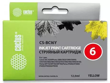 Картридж Cactus CS-BCI6Y желтый