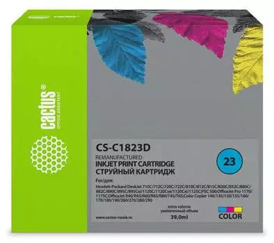 Картридж Cactus CS-C1823D №23 голубой/пурпурный/желтый